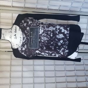 Zara black long sleeve grafic with two layers top S LET ME KNOW